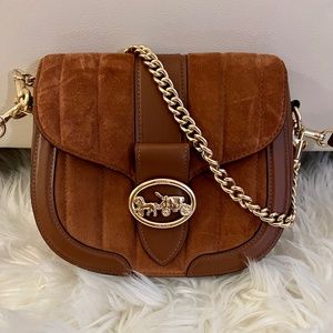 Leather and Suede COACH Georgie Saddle Bag